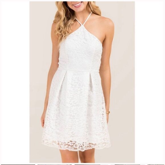 Francesca’s white lace dress size M - Picture 1 of 16
